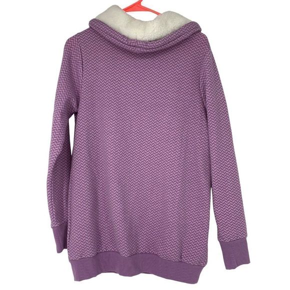 Womens Pajamagram Size Small Fleece Cowl Top Sweatshirt PJ Sleep 3144 Purple - Picture 5 of 7